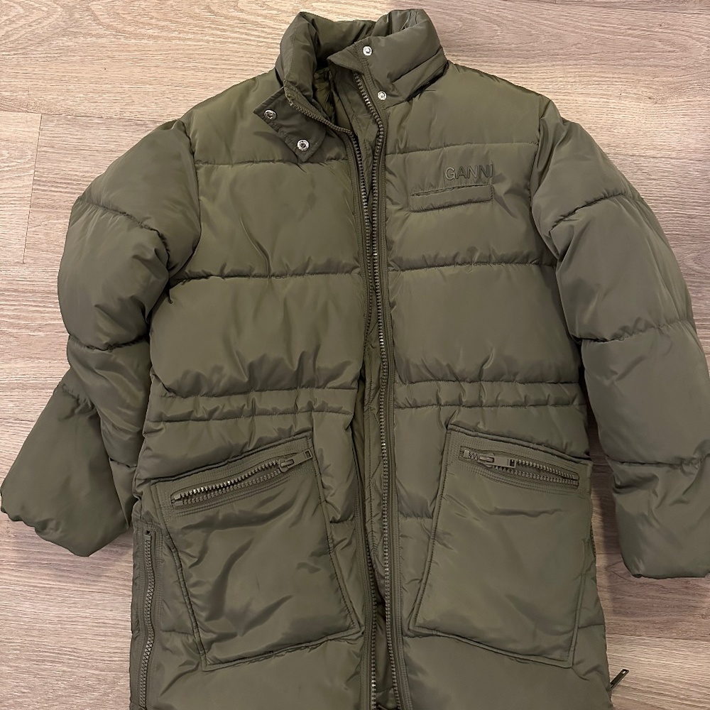 Ganni Green Puffer